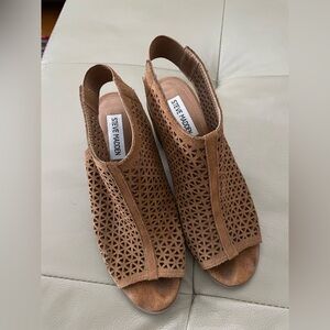 Steve Madden Brown Leather Cutout Sandals